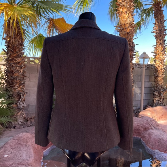Le Suit Petite Size:4P Brown Short Blazer - Picture 6 of 12